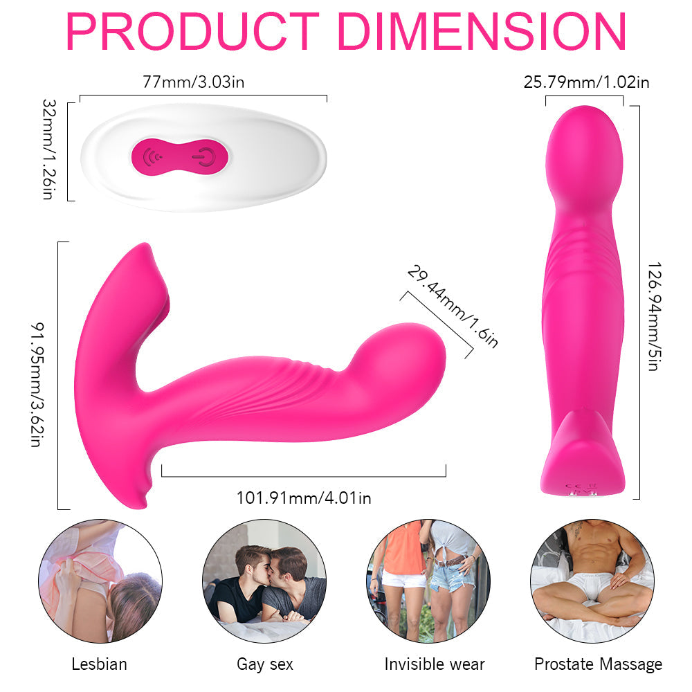 360° Rotating 2*9 Modes Wearable Butterfly Vibrator G-Spot P-Spot Anal Unisex