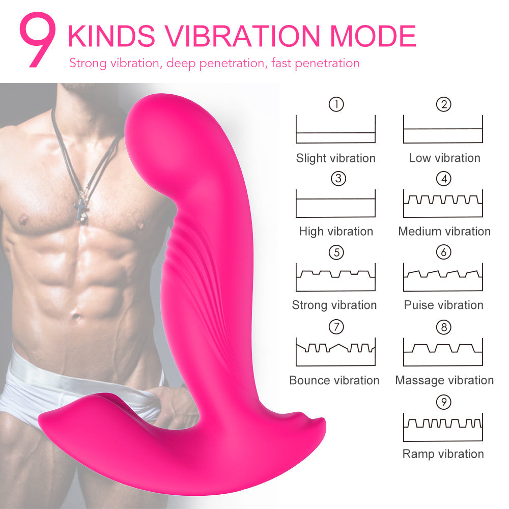 360° Rotating 2*9 Modes Wearable Butterfly Vibrator G-Spot P-Spot Anal Unisex
