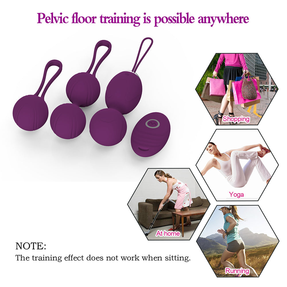 Doctor Recommended Pelvic Floor 10 Vibration Modes Ben Wa Balls with Loop