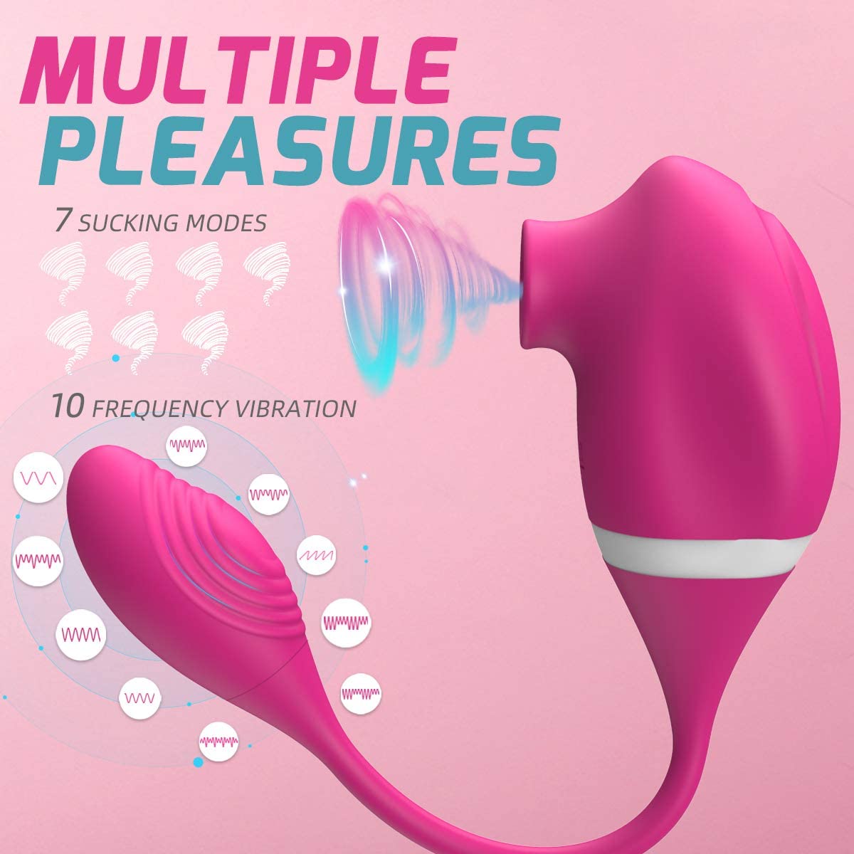 2 In 1 G-Spot & Clitoral Sucking Vibrator With Vibrating Egg