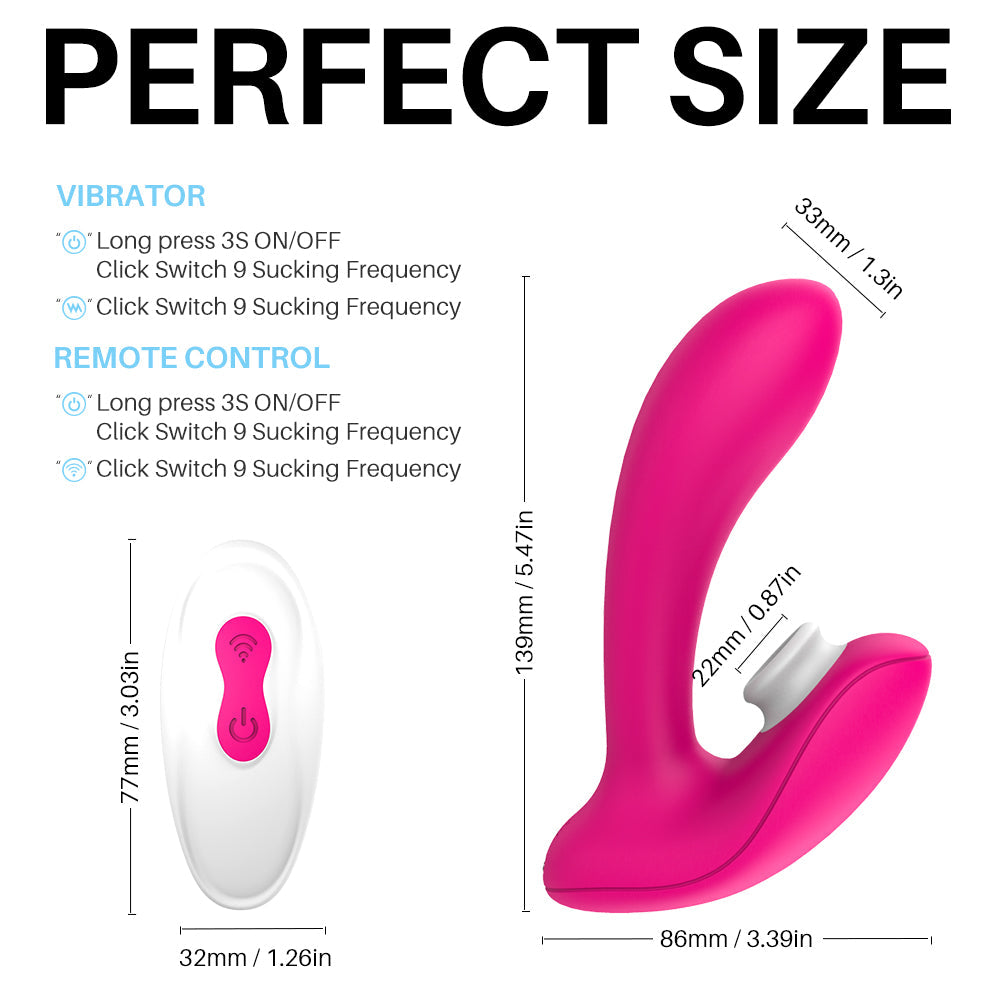 Remote Control Clitoral Sucking G Spot Vibrator 9 Suction & Vibration Modes