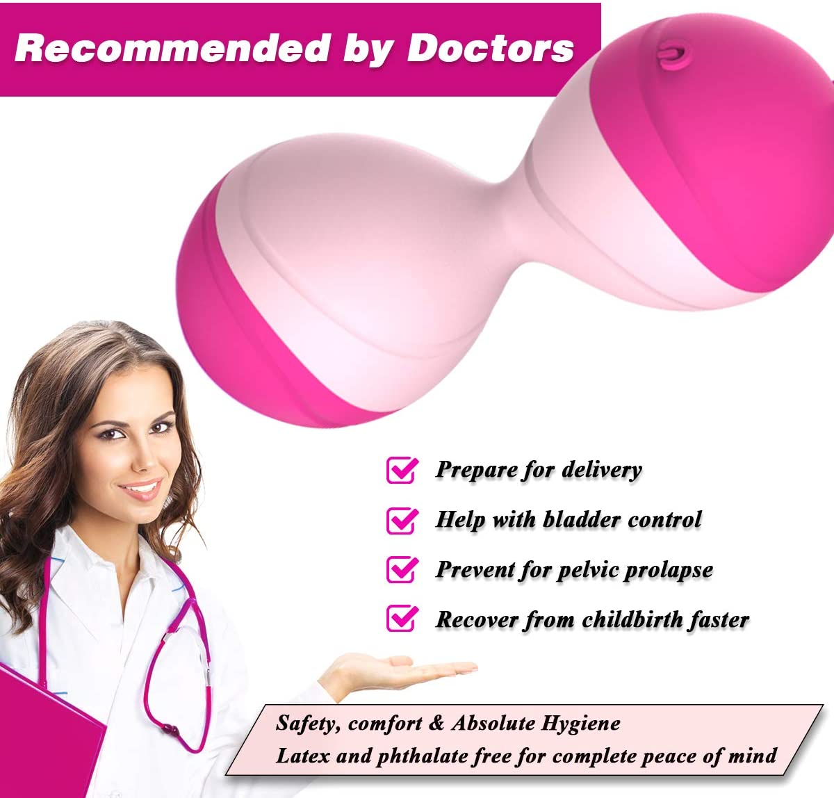 Silicone Ben Wa Balls Kegel Kit Pelvic Floor Tightening Exerciser