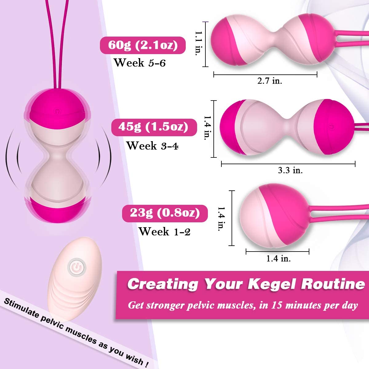 Silicone Ben Wa Balls Kegel Kit Pelvic Floor Tightening Exerciser