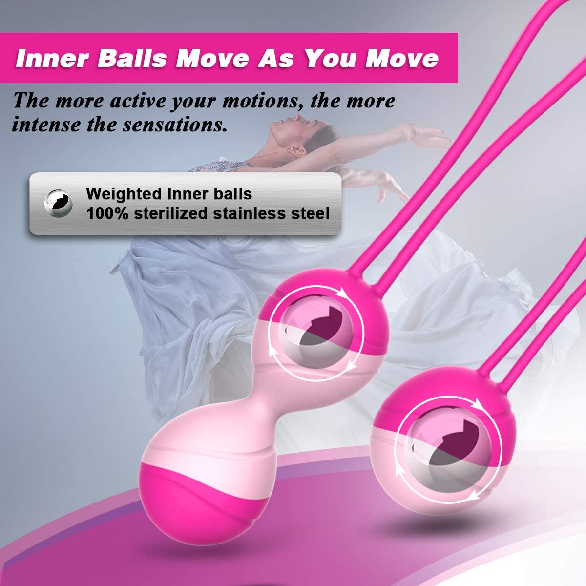 Silicone Ben Wa Balls Kegel Kit Pelvic Floor Tightening Exerciser