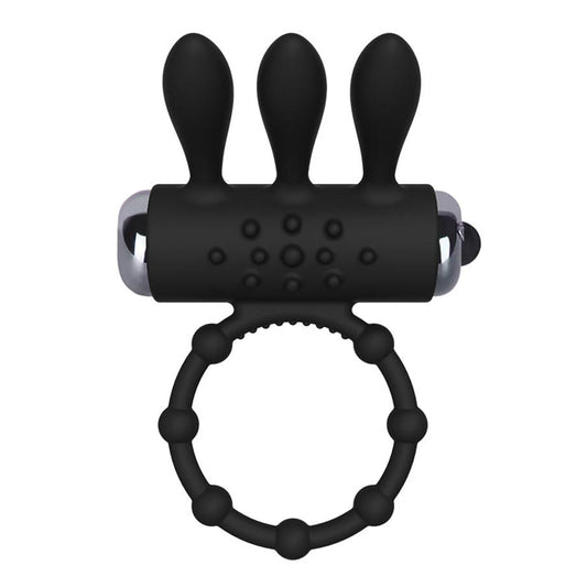Penis Ring Vibrator With Rabbit Ears Mini Bullet Clitoris Stimulator