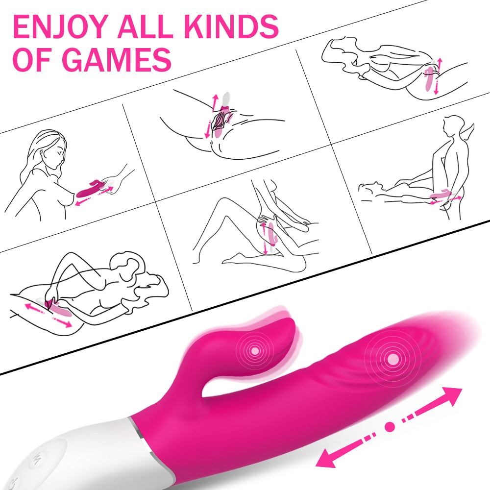 9 Pulsating Vibrating Modes Mute Rabbit G Spot Vibrator with Heating