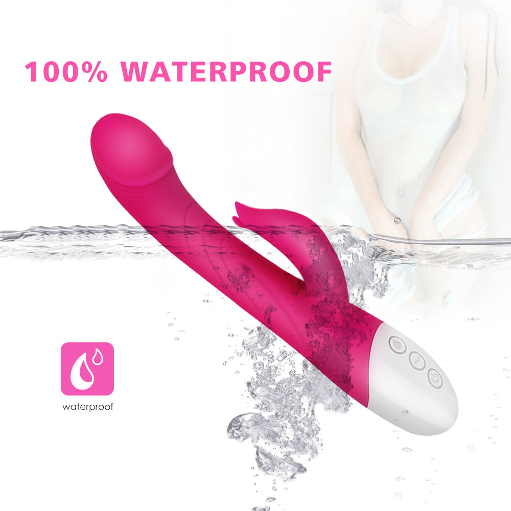 Heating G Spot Dildo Rabbit Vibrator with 16 Vibration Modes for Women
