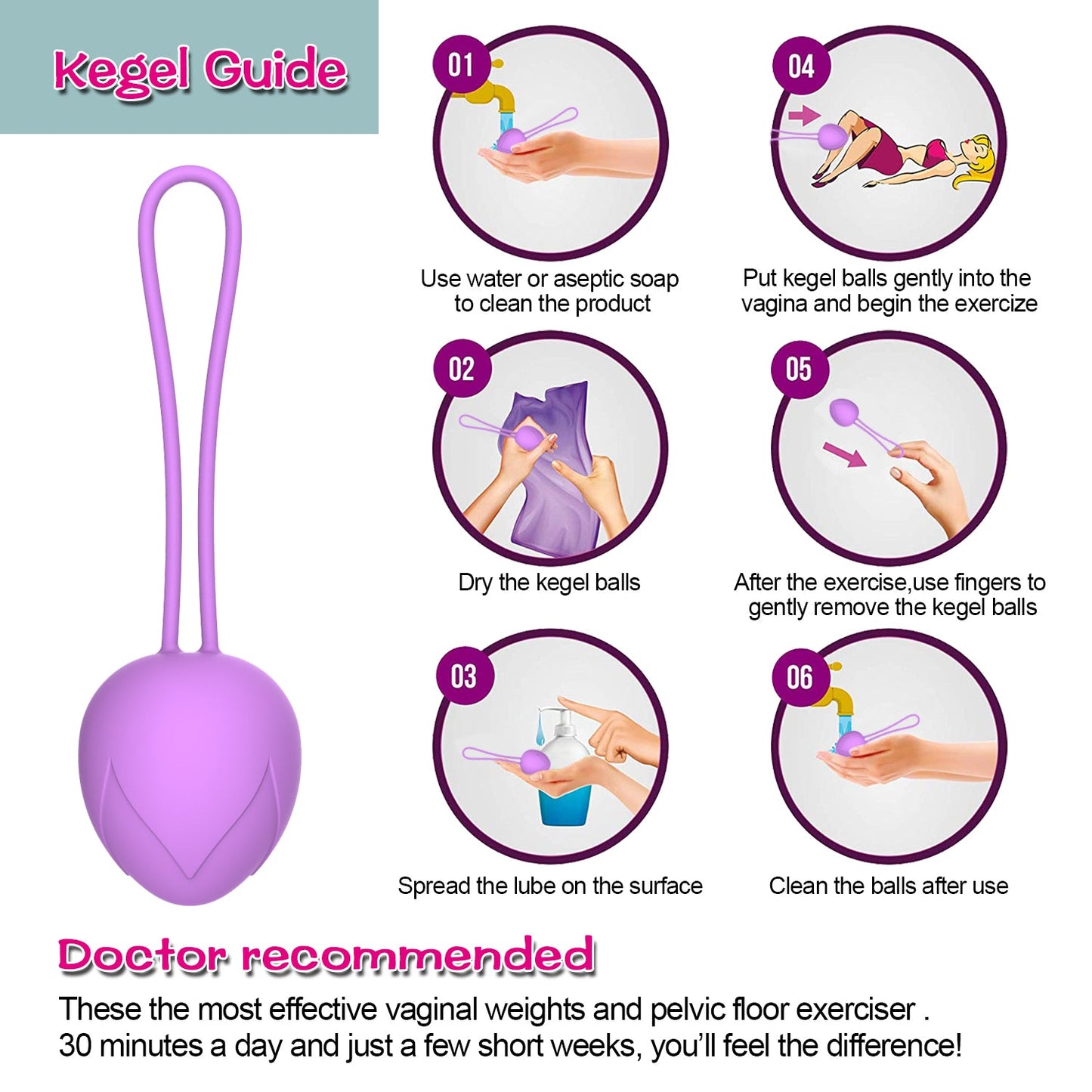Ben Wa Kegel Ball Set 5 Pcs Progressive Weights