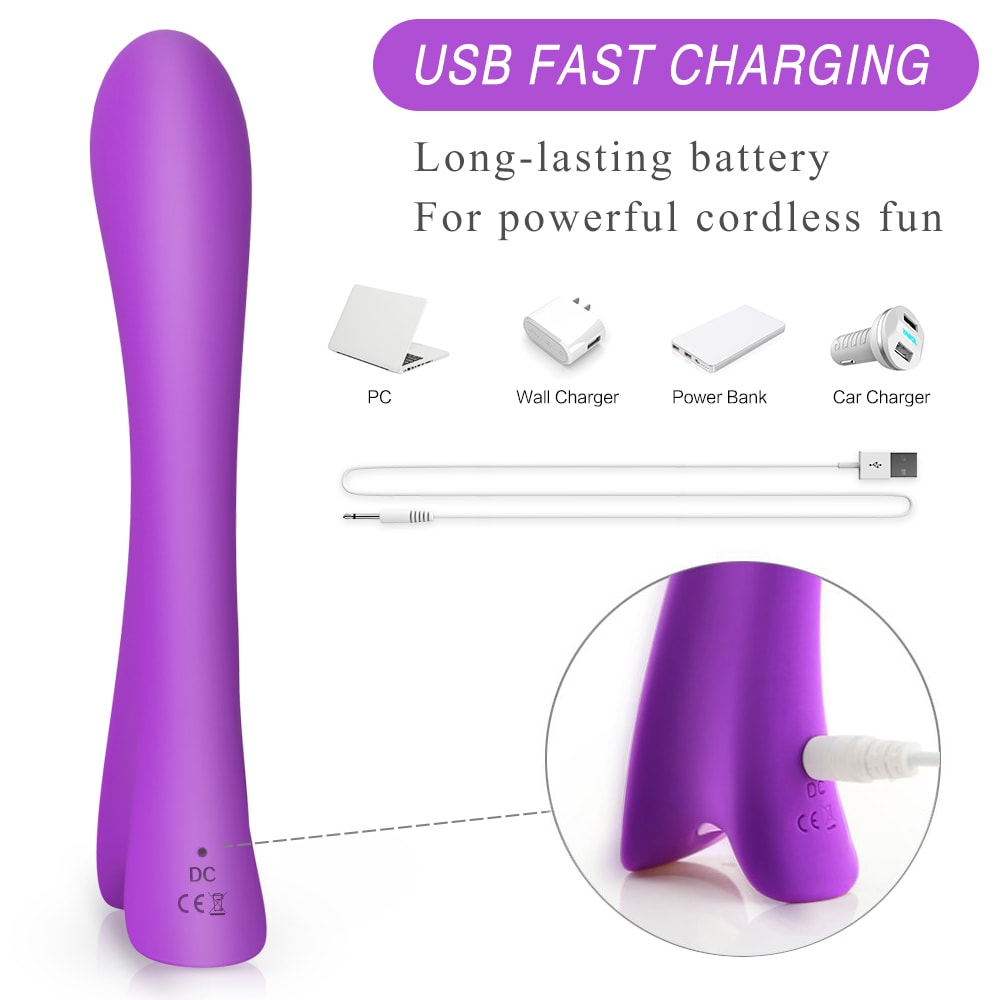 9 Patterns Ergonomic Curved Design G-Spot Vibrator for Women or Couple