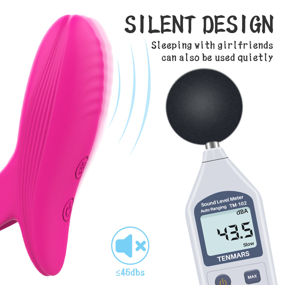 Rechargeable Silicone Finger Vibrator with 9-Pattern Fingertip Teasing