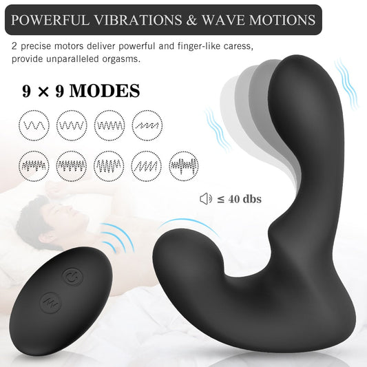 9 Combined Modes Wave-Motion Vibrating Prostate Massager Anal Vibrator