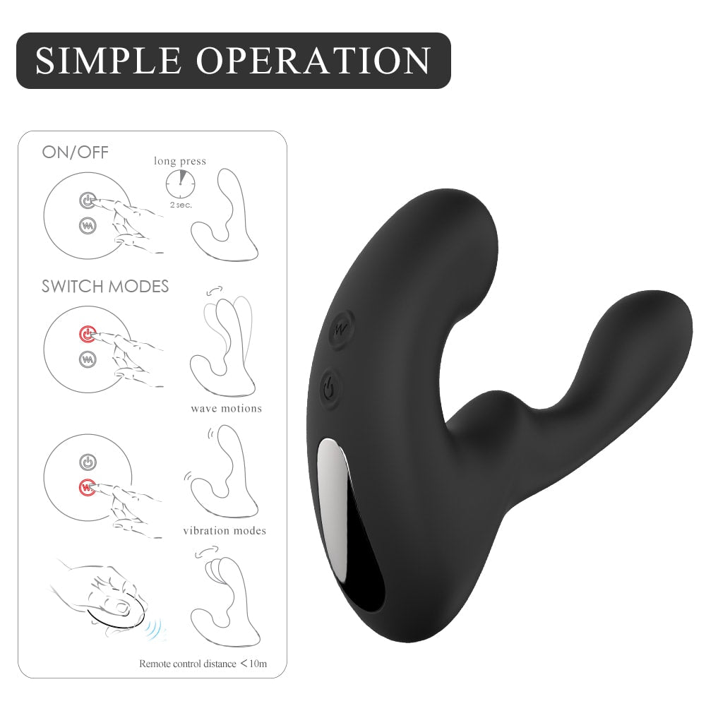 9 Combined Modes Wave-Motion Vibrating Prostate Massager Anal Vibrator