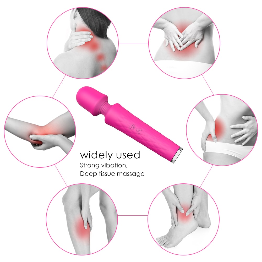 7*4 Modes 7-Color Light Base Wand Massager Handle Without Vibration