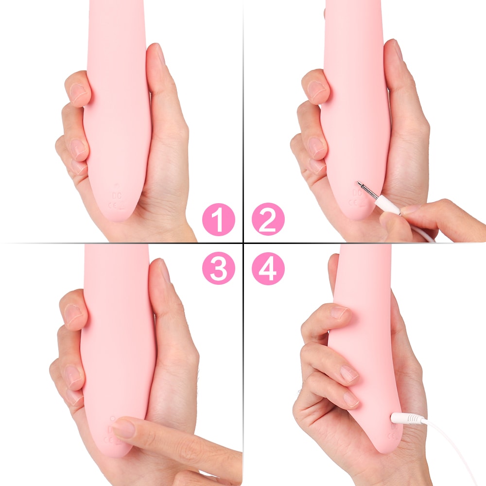 9 Rotating Vibrating Patterns Silicone G-Spot Vibrator Tongue Licking