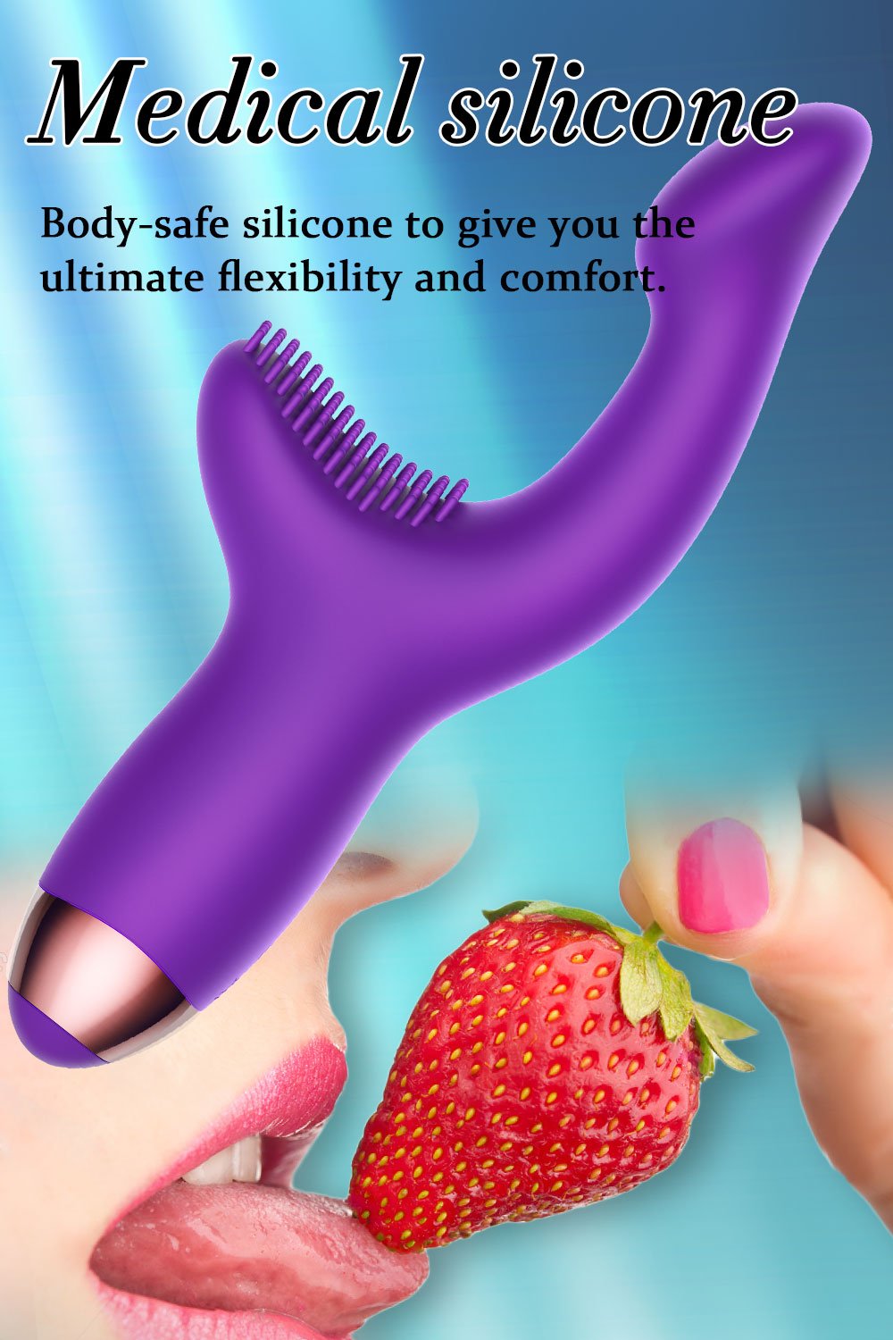 10 Modes Silicone G-spot Vibrator with Clit Tickler for Female Couples