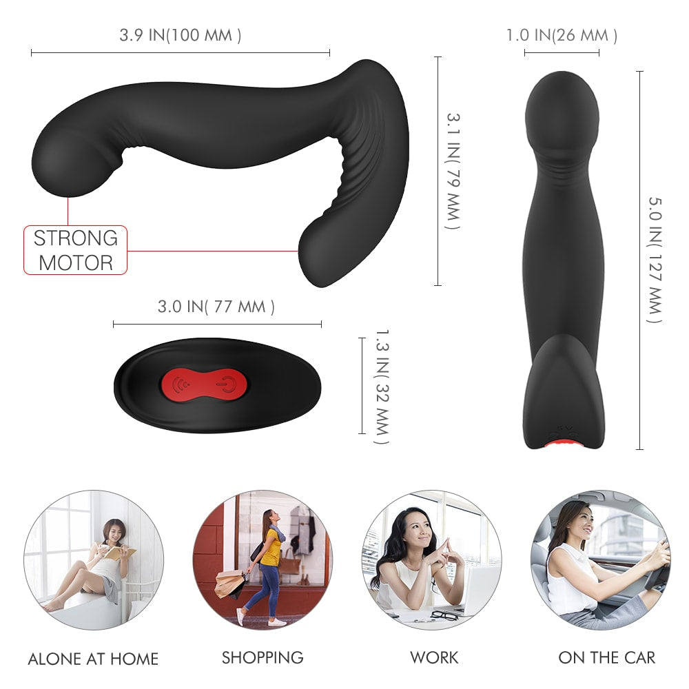 Rotating Anal Vibrator G-Spot Prostate Massager Perineum 9*9 Modes