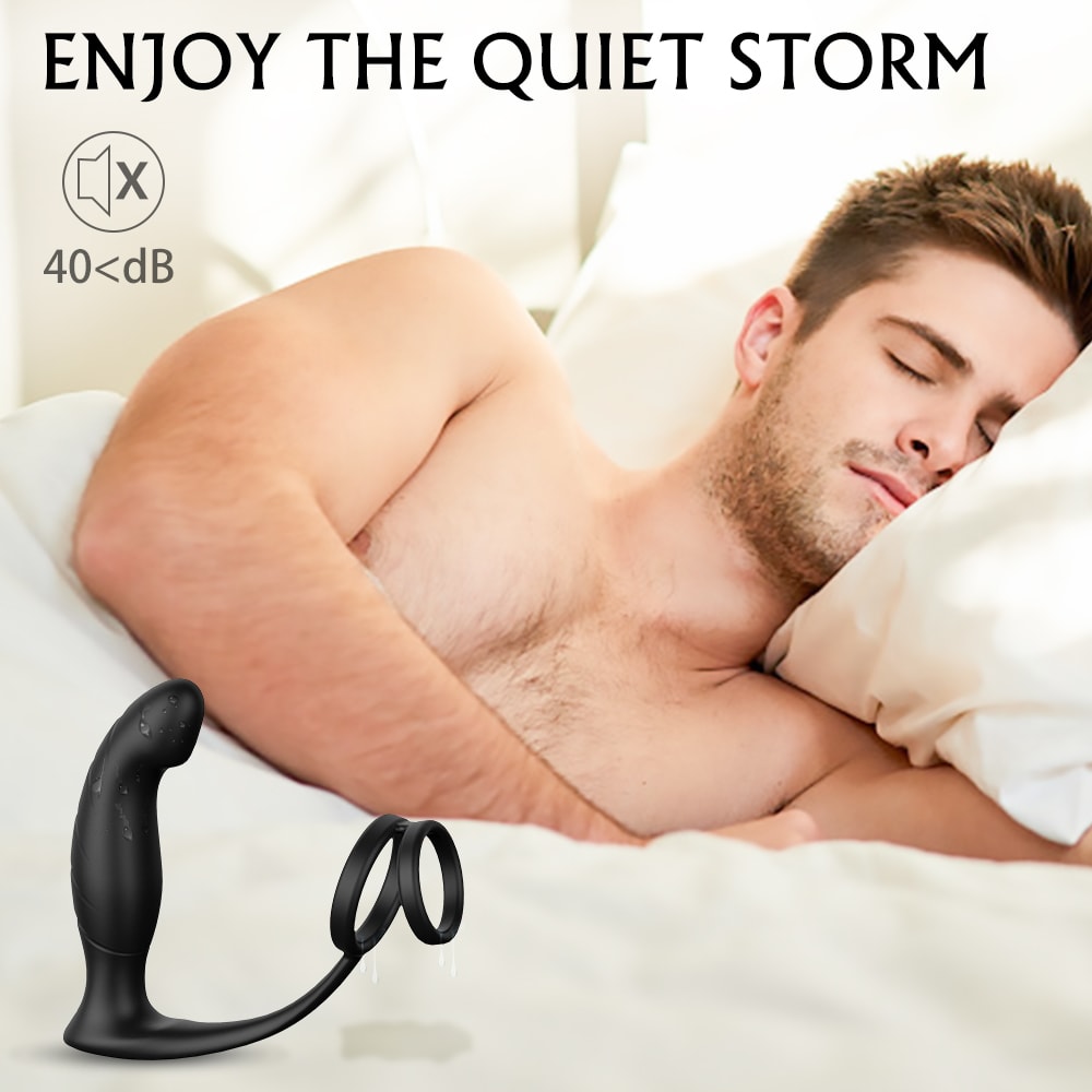 Double Stimulation 9 Modes Prostate Massager With Dual Cock Ring