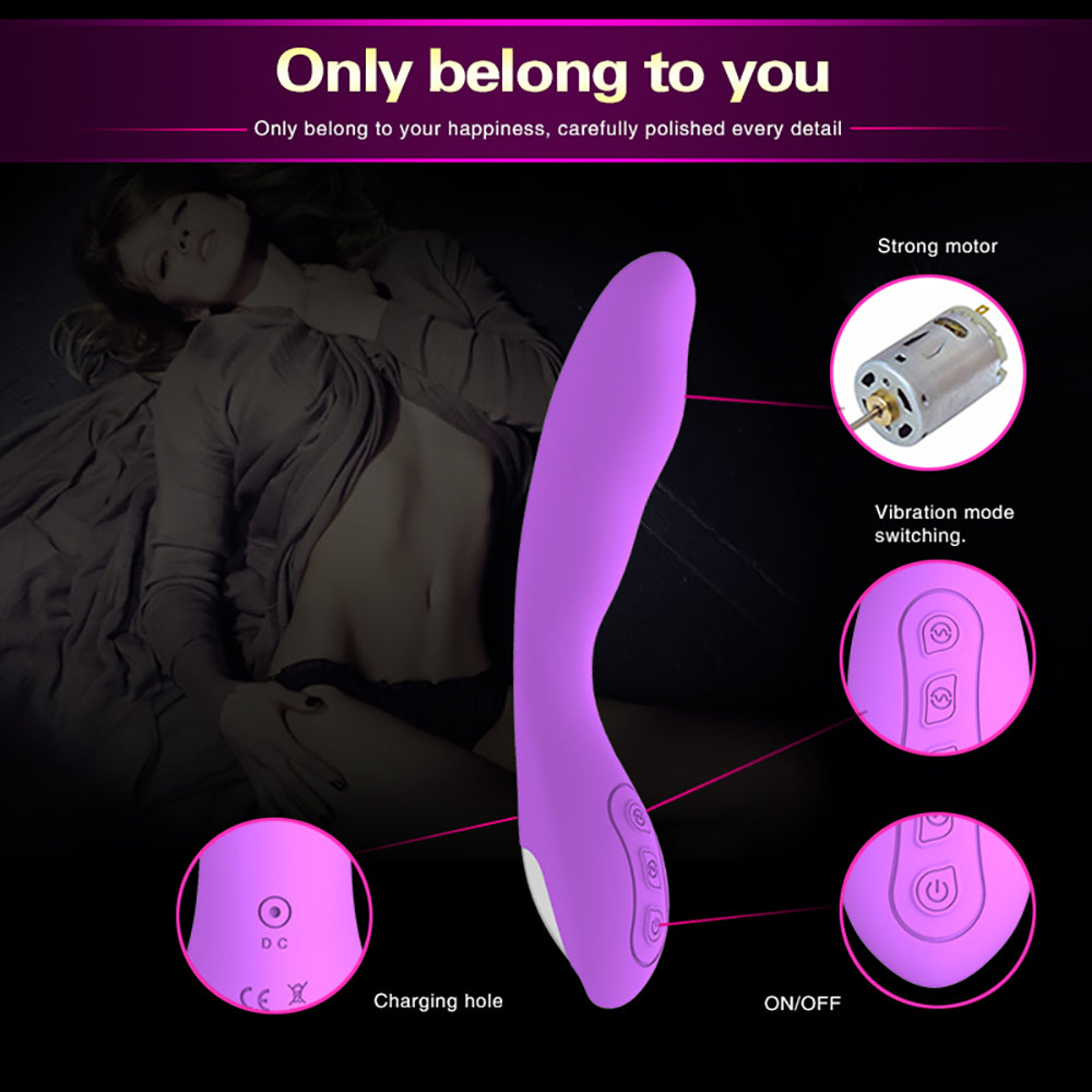 360° Rotation Silicone G Spot Dildo Vibrator with 10 Stimulating Modes