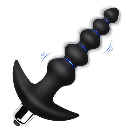 16-Mode Flexible Vibrating Anal Beads Butt Plug with Removable Bullet