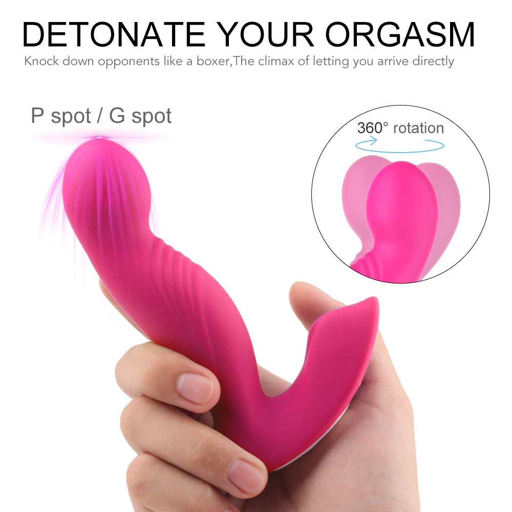 360° Rotating 2*9 Modes Wearable Butterfly Vibrator G-Spot P-Spot Anal Unisex