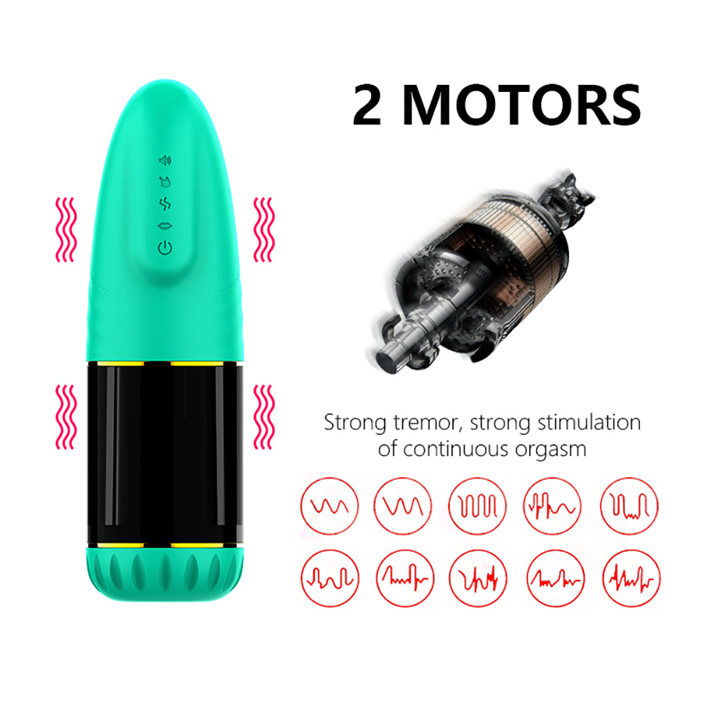 9 Telescopic Clip Suctions Automatic Male Masturbator with Live Voice