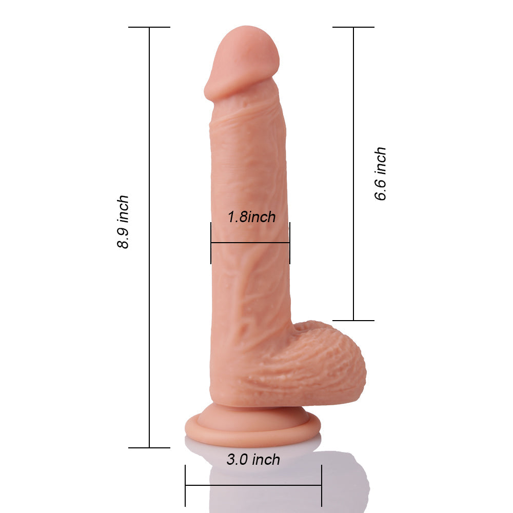 8.9 Inch Vibrating Wearable Strap-On Realistic Dildo Remote Control