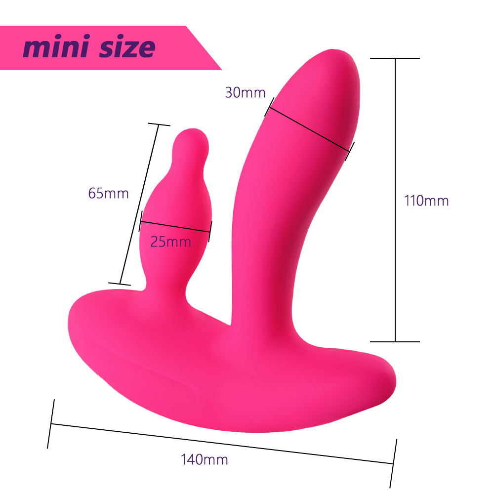 2 IN 1 G-spot Anal Dual Vibrator 11-Frequency with Remote For Women