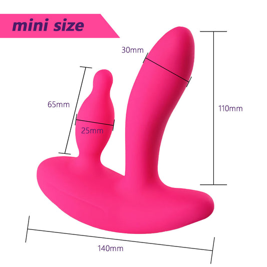 2 IN 1 G-spot Anal Dual Vibrator 11-Frequency with Remote For Women