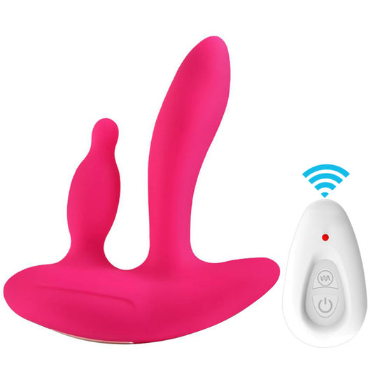 2 IN 1 G-spot Anal Dual Vibrator 11-Frequency with Remote For Women