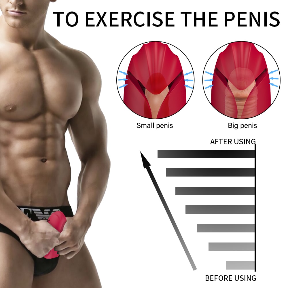 Vibrating Handheld Male Masturbator Penis Glans Exercise 9 Patterns