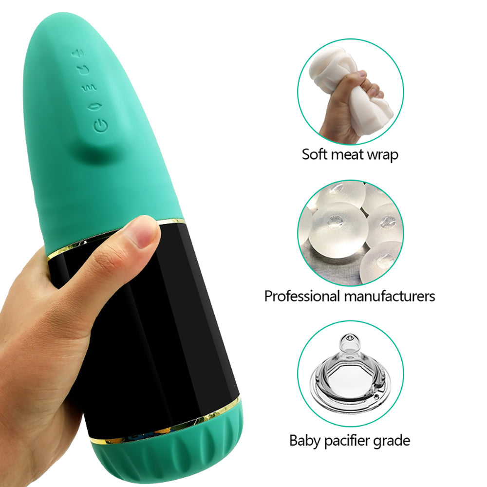 9 Telescopic Clip Suctions Automatic Male Masturbator with Live Voice