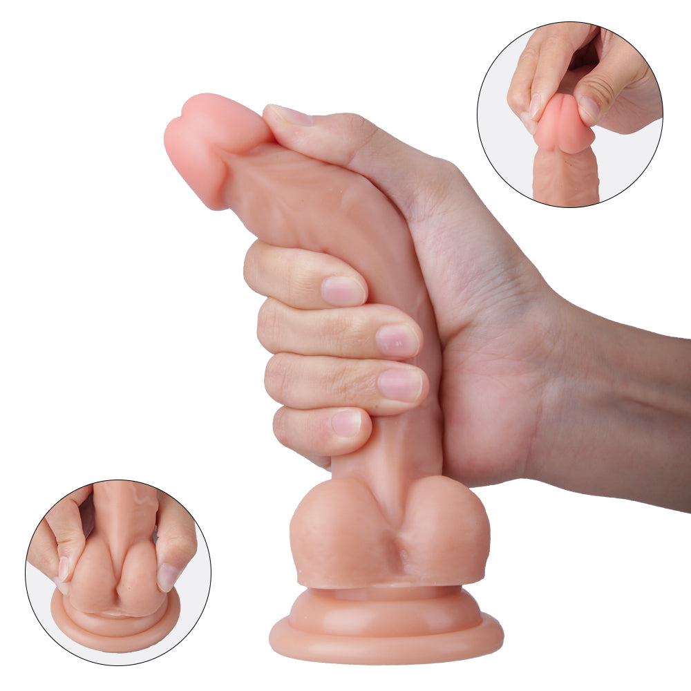 6.7 Inch Ultra-Soft Realistic Penis Dildo for Vagina Anal Play