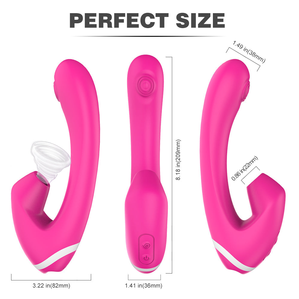 Suction Design G Spot Thumping Clitoral Sucking Vibrator 9*9 Modes