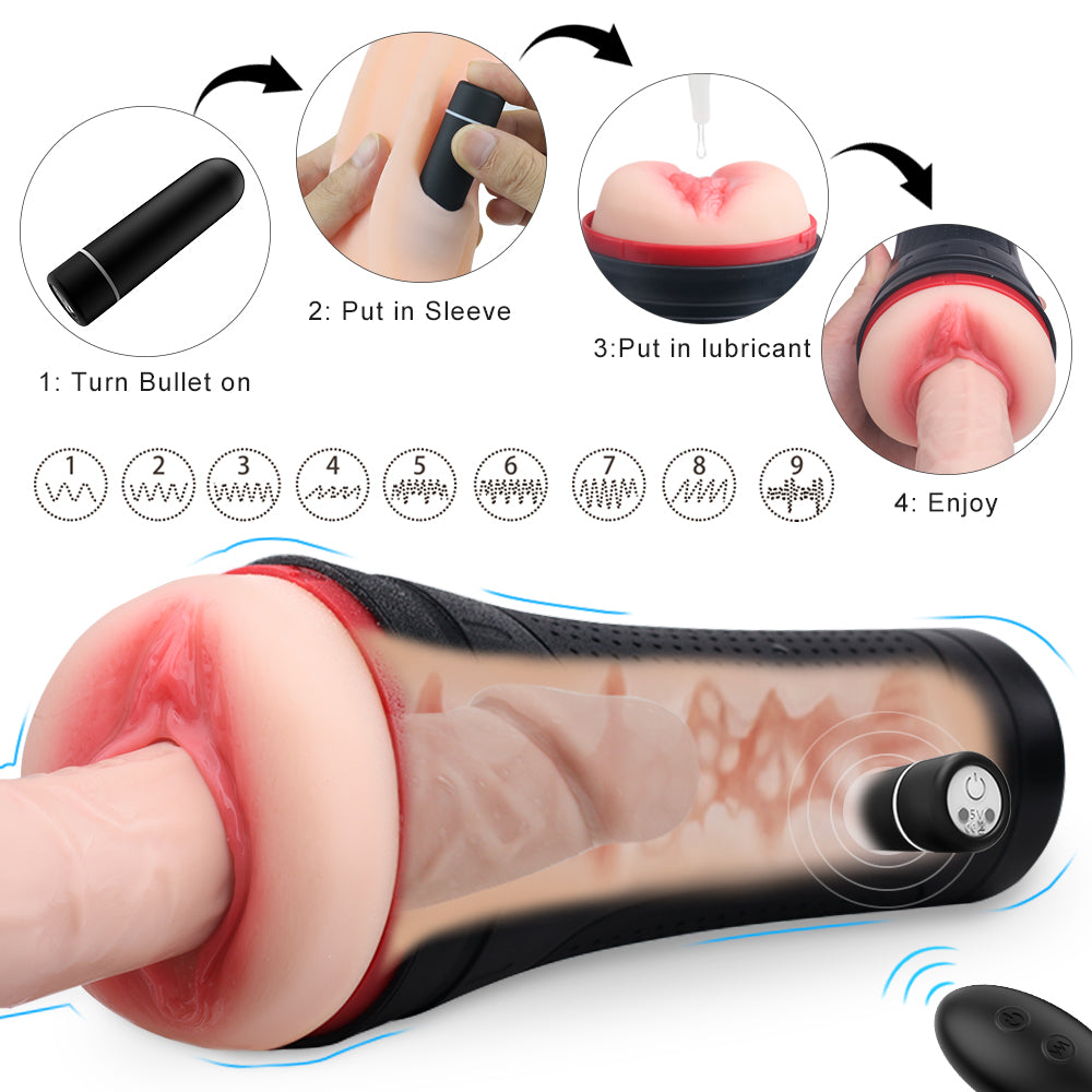 10 Vibration Remote Control Male Masturbator Cup Detachable Pocket Pussy