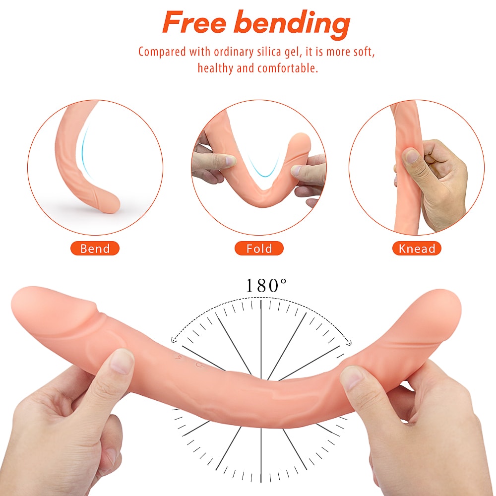 Free Bending 11.96 Inch Double-Ended 9 Speed Vibrating G Spot Dildo