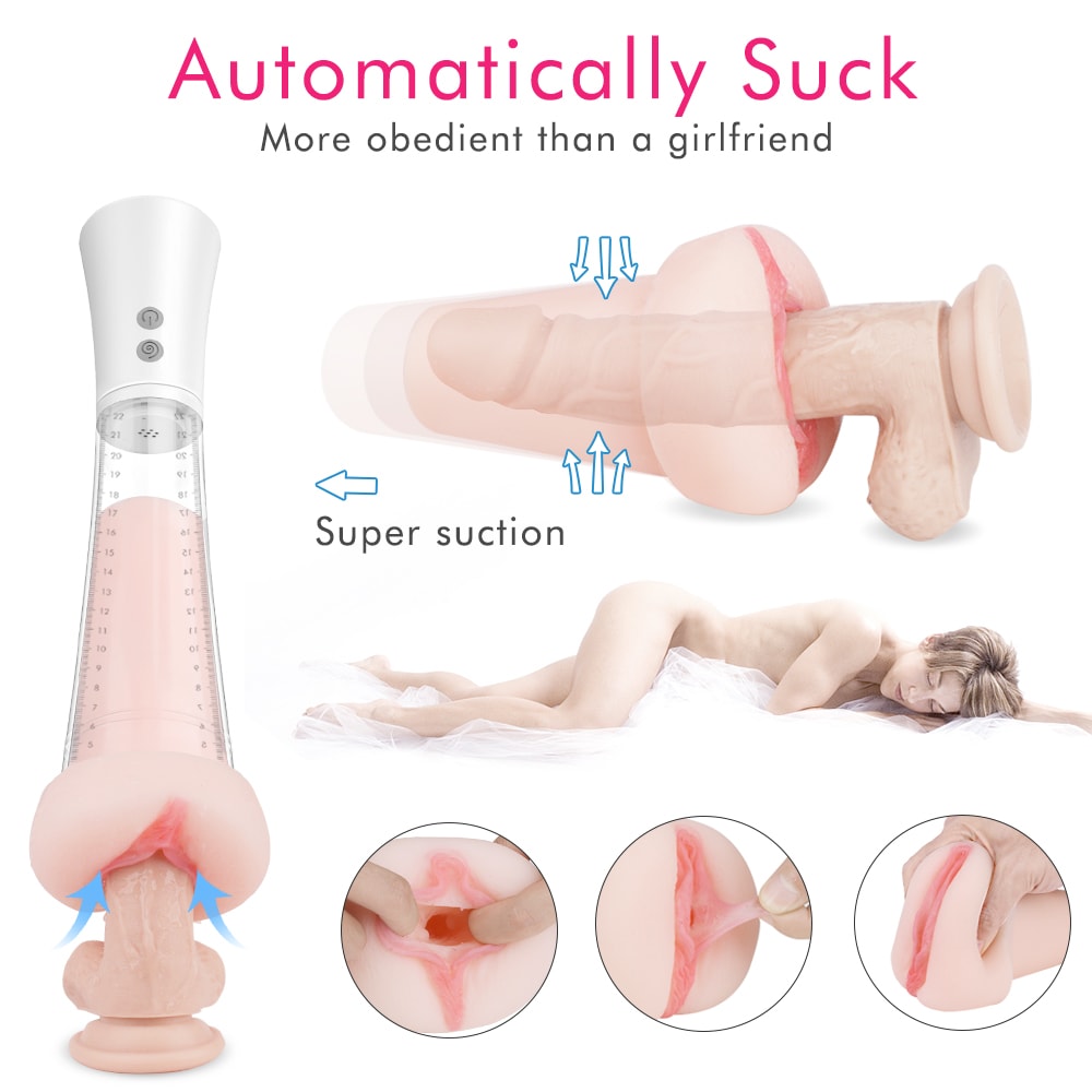 2 IN 1 Detachable Male Masturbation Cup Automatic 9-Suction Enlarger