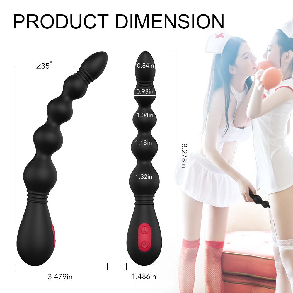 Gradual Bendable Anal Beads Vibrator Prostate G Spot Stimulator 9-Mode