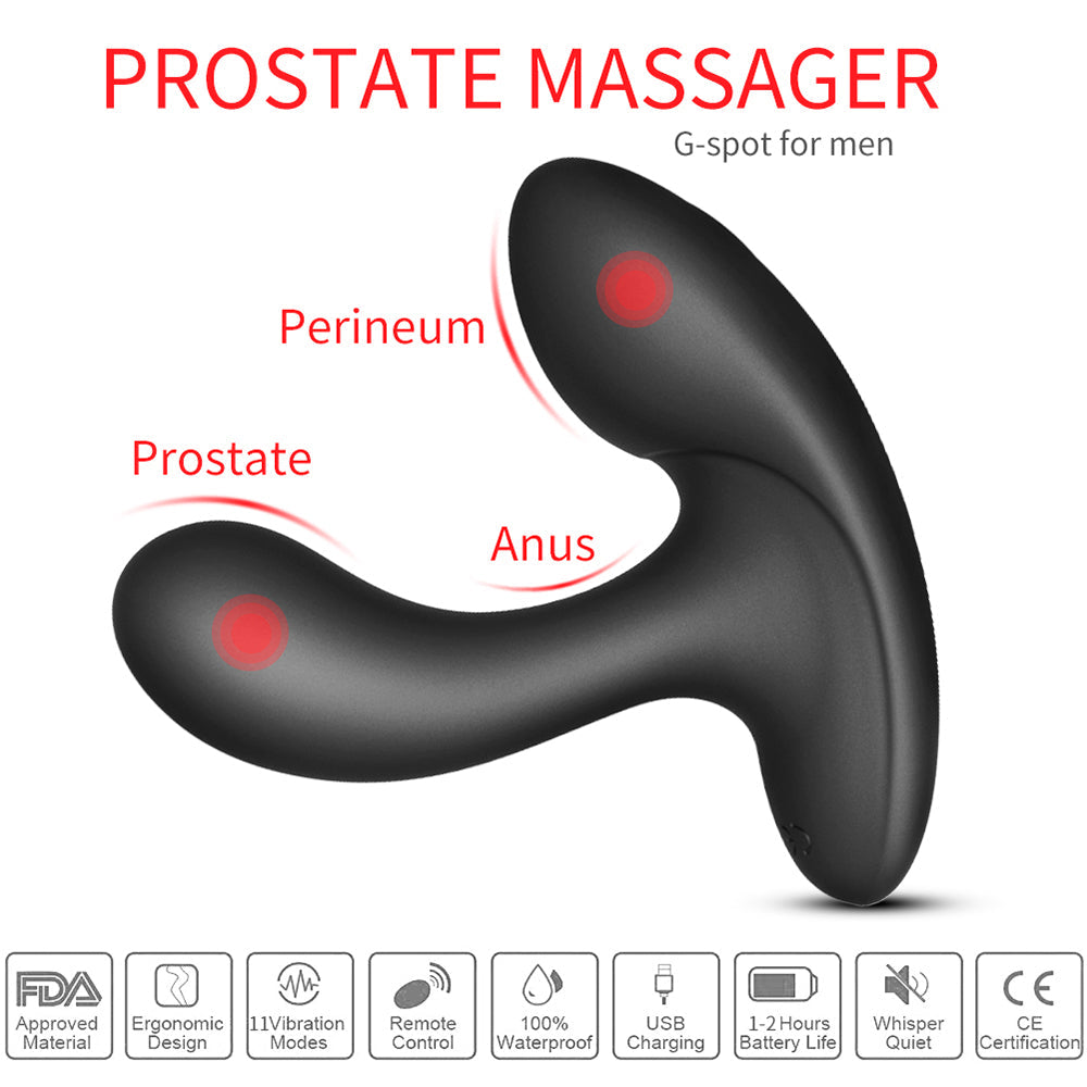 Remote Control 11 Speed Prostate Massager G-spot Vibrating Stimulator