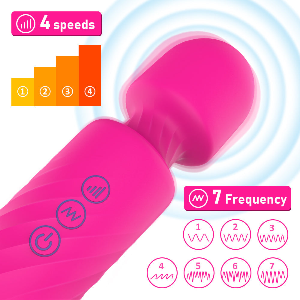 Mute Wand Massager Rechargeable 7 Frequencies 4 Speeds Body Recovery