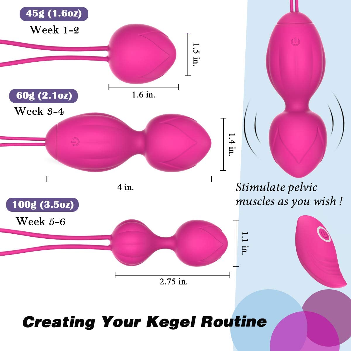 Wireless Control Kegel Exercise Ben Wa Balls with 10 Vibration Modes