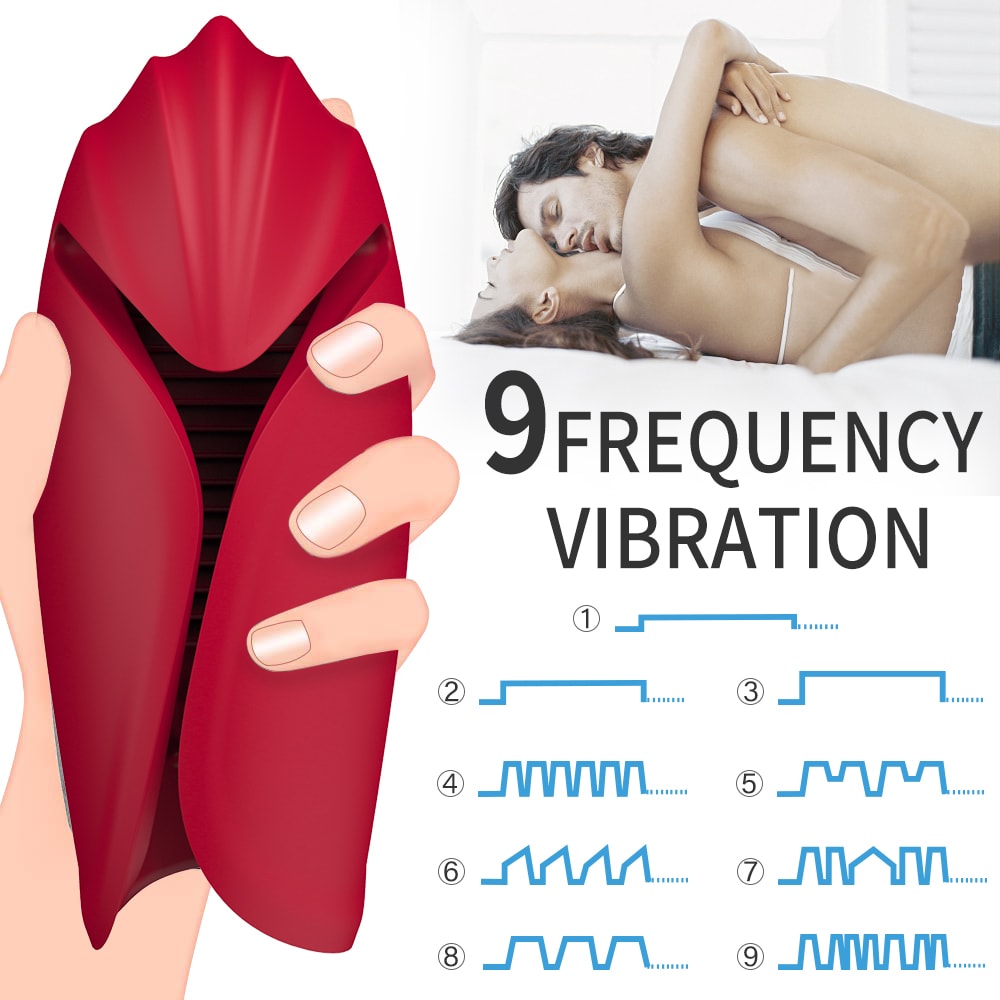 Vibrating Handheld Male Masturbator Penis Glans Exercise 9 Patterns