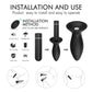 3Pcs Butt Plug Trainer Kit 9-Mode with Suction Cup & Detachable Bullet