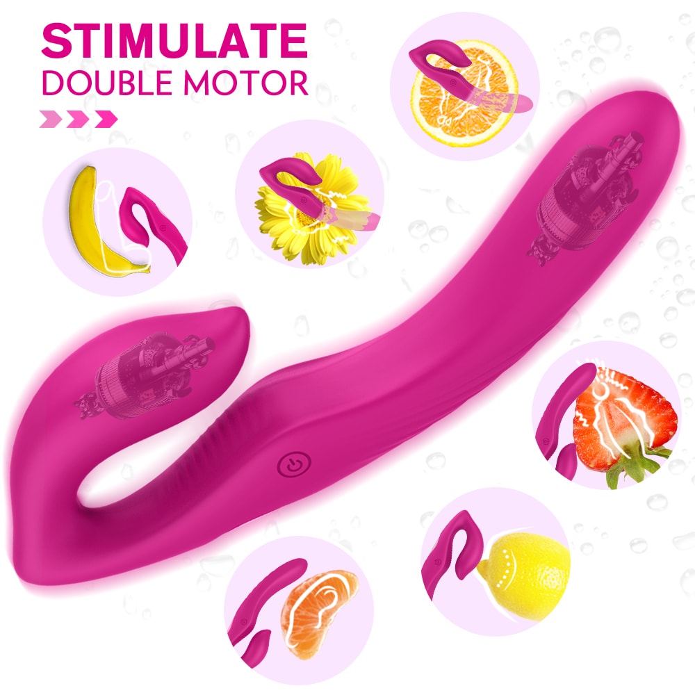 Remote Control Strapless Strap on Dildo Dual Vibrator 9 Speeds