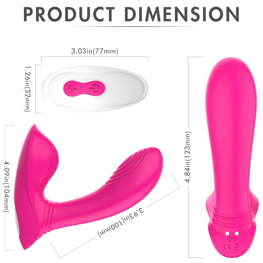 2*9 Modes Clitoris Sliding G Spot Flapping Panty Vibrator with Remote