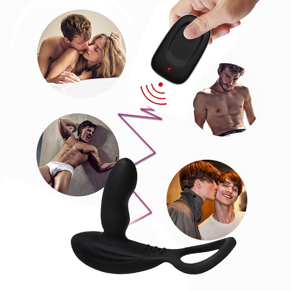 3-in-1 Remote Control 11 Stimulation Prostate Massager With Penis Ring