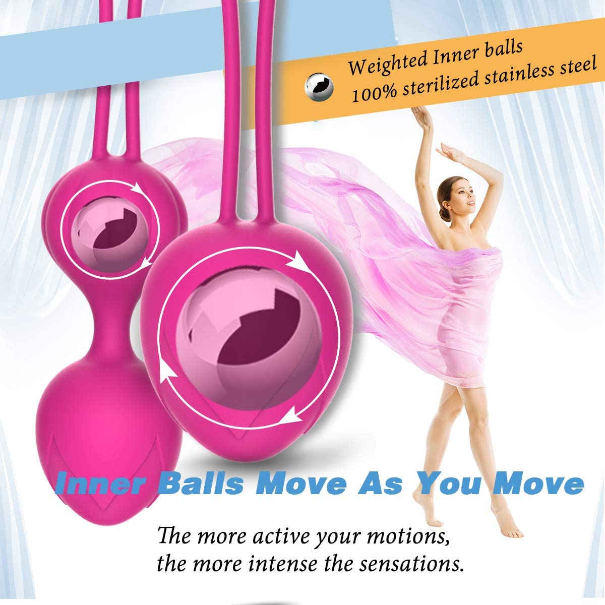 Wireless Control Kegel Exercise Ben Wa Balls with 10 Vibration Modes