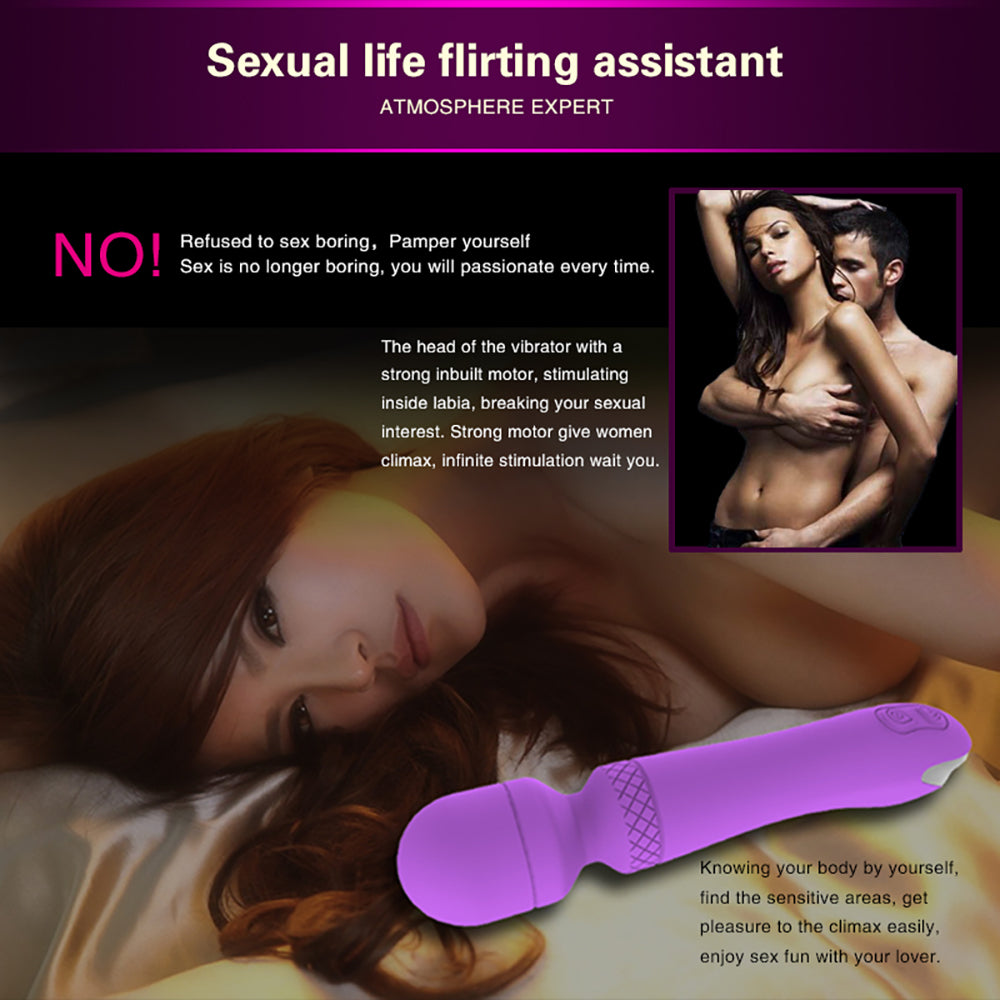 10 Patterns 360° Rotating Stimulation Flexible Powerful Wand Massager