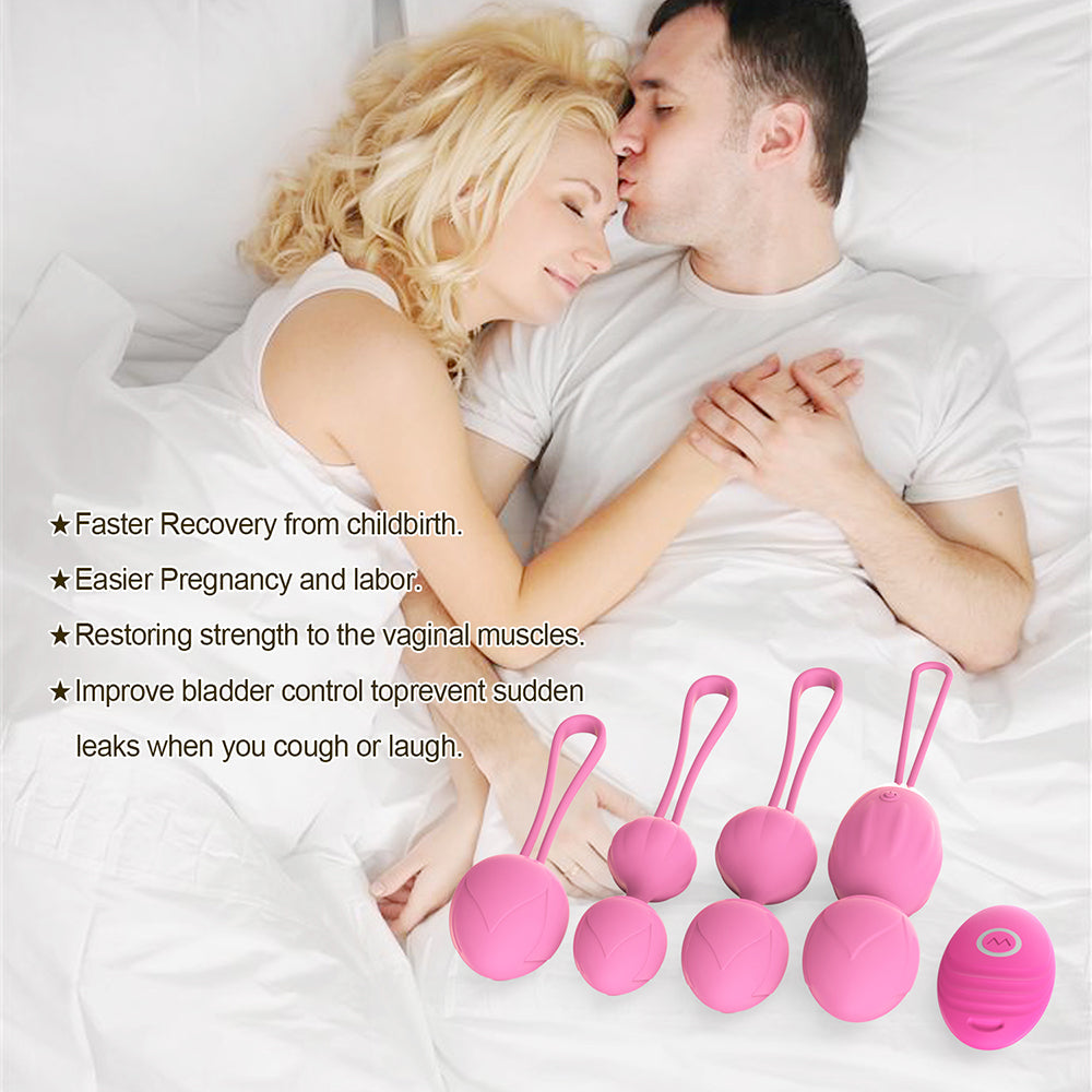 Silicone Kegel Balls Kit Tightening Exercises Weights Remote 10 Modes