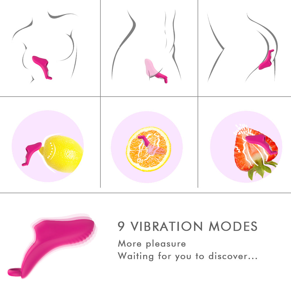 9 Modes Rechargeable Finger Vibrator Avoid Nail Scratching with Remote