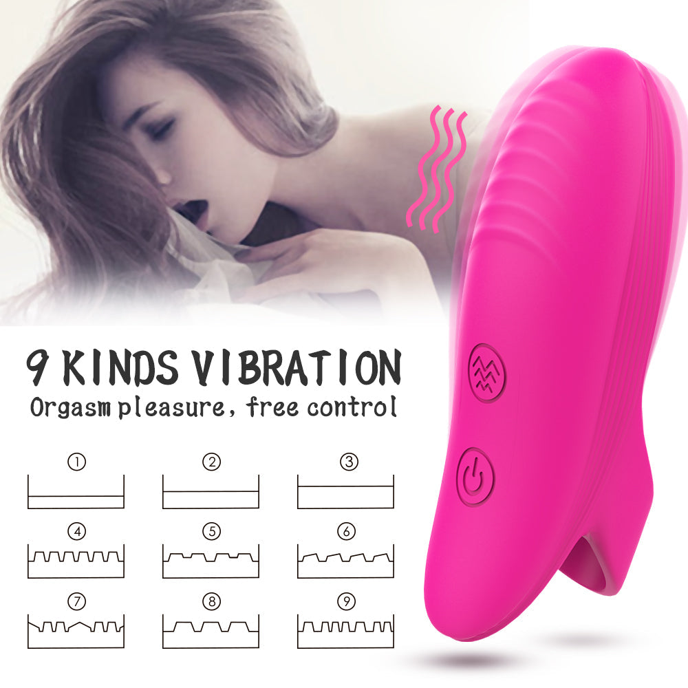 Rechargeable Silicone Finger Vibrator with 9-Pattern Fingertip Teasing